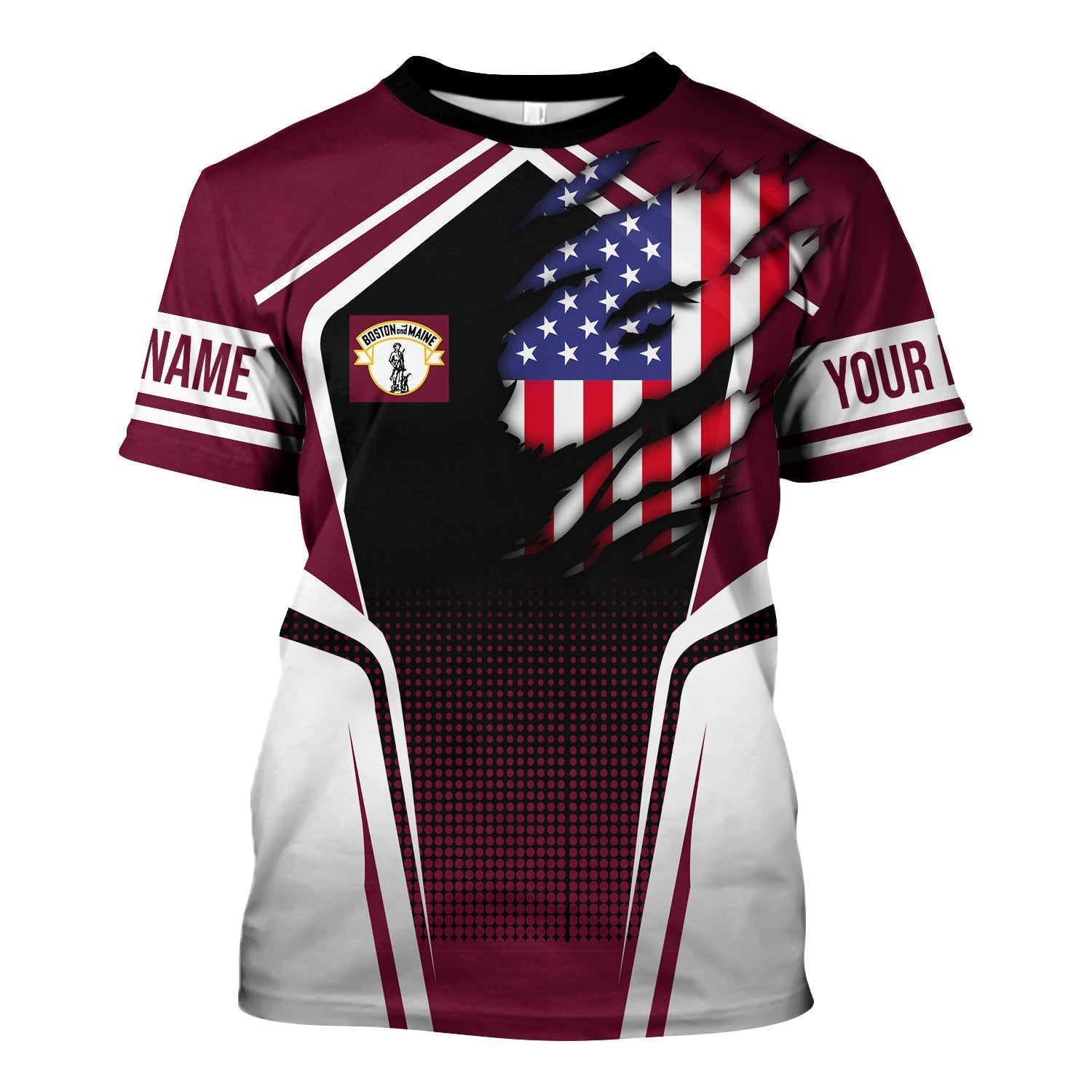 Railspirit Personalized Boston and Maine Railroad T Shirt American Eagle Vintage Train Shirt