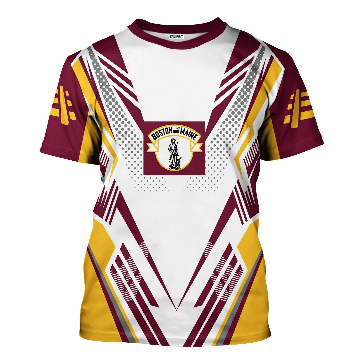 Railspirit Personalized Boston and Maine Railroad T-Shirt Railroad Tribute Design Train Shirt for Train Lovers