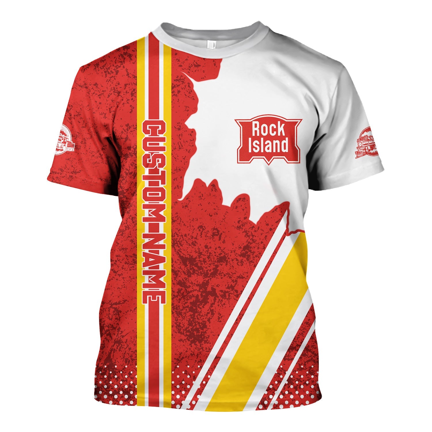 Railspirit Personalized Chicago, Rock Island and Pacific Railroad T-Shirt Rock Island Railroad All Over Printed Unisex Shirt