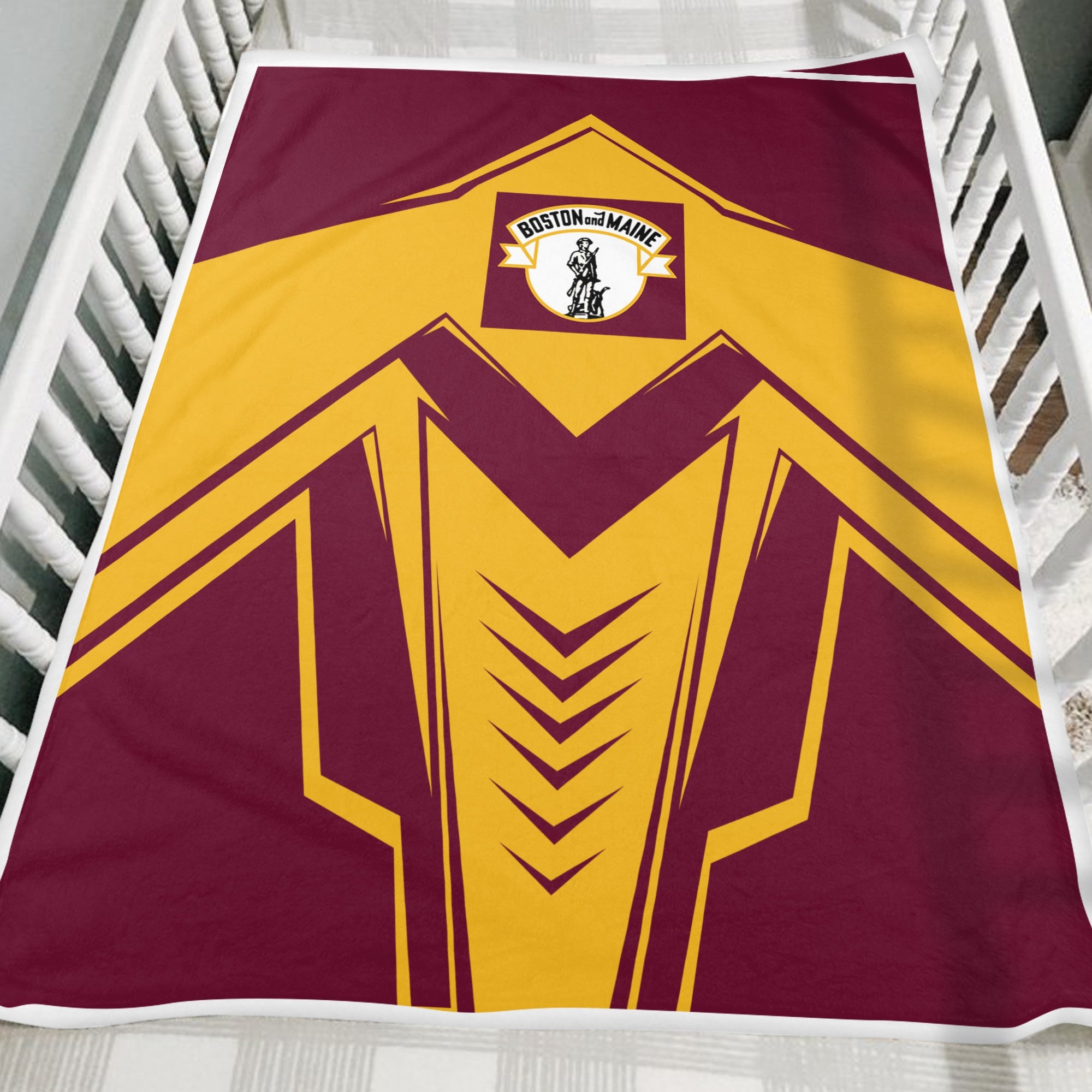 Railspirit Boston and Maine Railroad Blanket Railway Trainspotter Style Blanket Gift Idea For Foamers