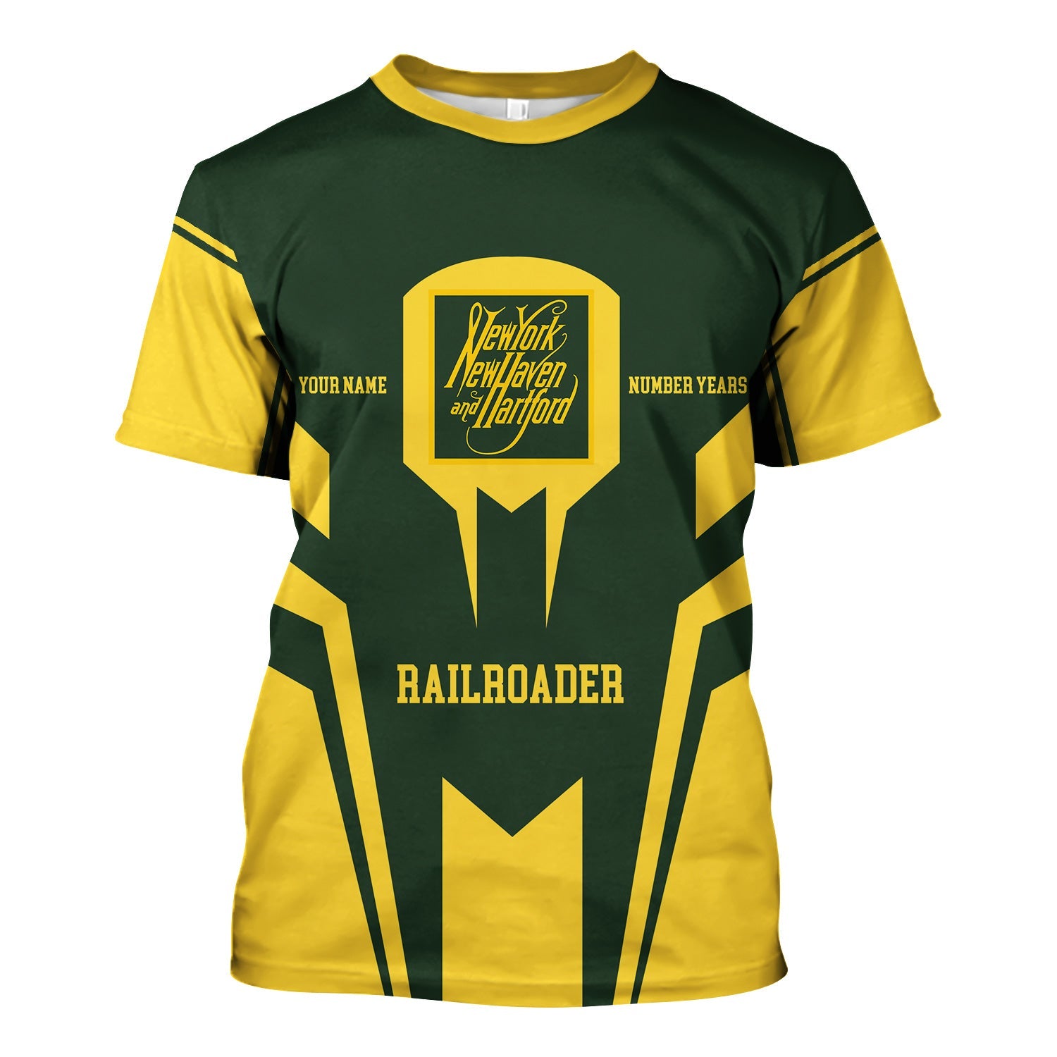 Railspirit Personalized New York, New Haven and Hartford Railroad T-Shirt Custom Year Railroader New Haven Railroad Shirt Gift Idea For Train Lover