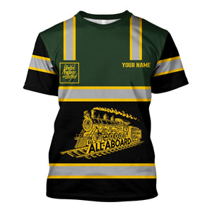 Railspirit Custom Name New York, New Haven and Hartford Railroad T Shirt Eat Train Sleep Repeat New Haven Railroad Printed Train Shirt