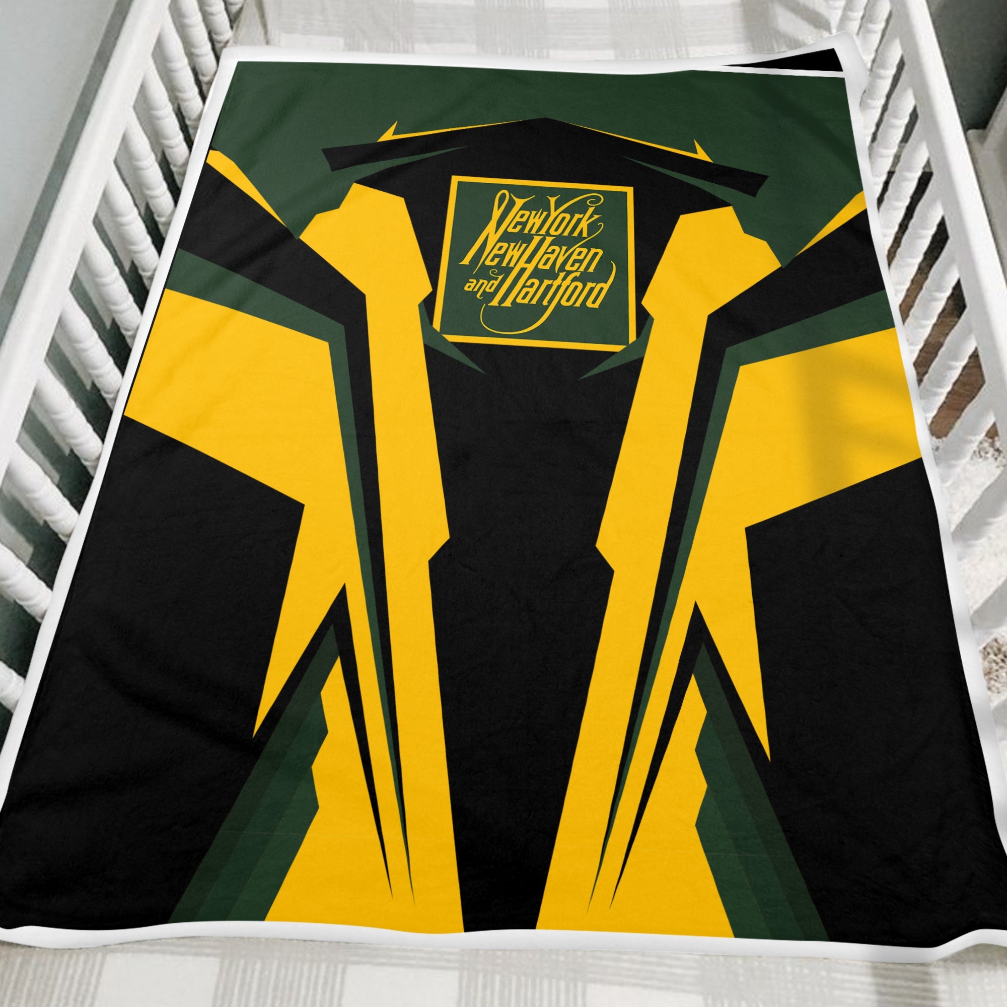 Railspirit Personalized New York, New Haven and Hartford Railroad Blanket New Haven Railroad Strong Line Train Blanket Gift Idea For Train Lover