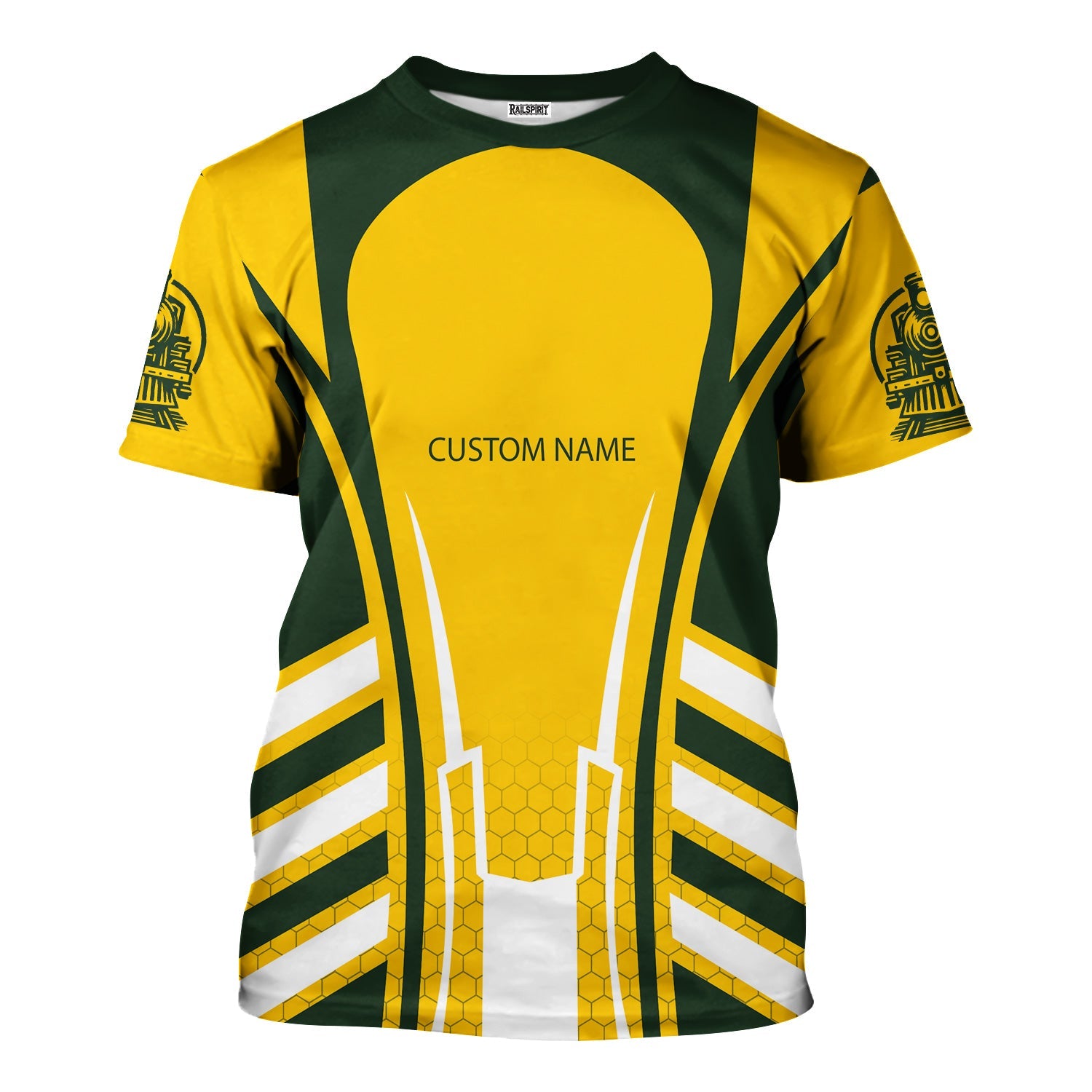 Railspirit Personalized New York, New Haven and Hartford Railroad T-Shirt Striped Railroad Style New Haven Railroad Train Shirt All Over Print