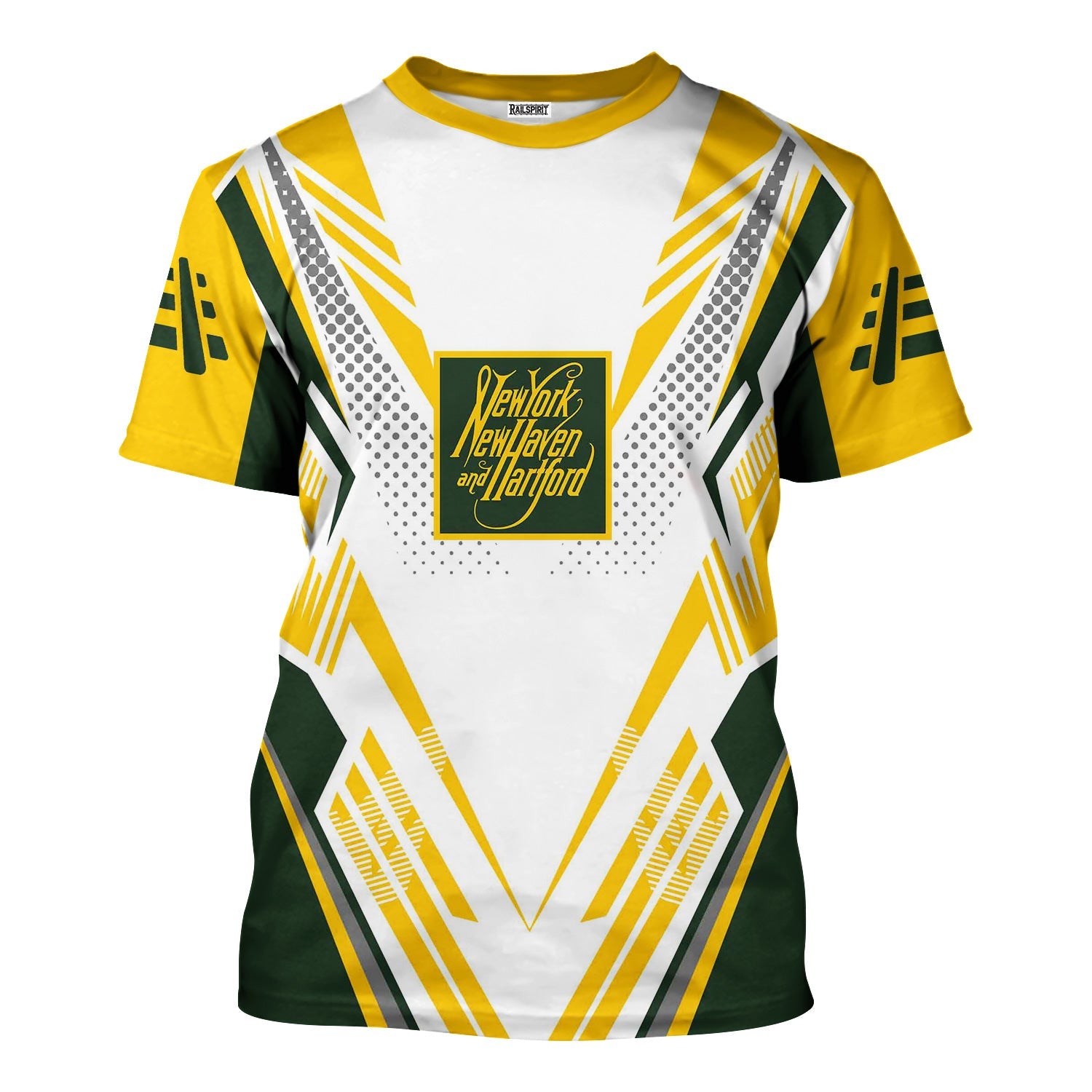 Railspirit Personalized New York, New Haven and Hartford Railroad T-Shirt Railroad Tribute Design New Haven Railroad Train Shirt for Train Lovers