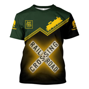 Railspirit Personalized New York, New Haven and Hartford Railroad T Shirt Railroad Crossing Printed Train Track Shirt