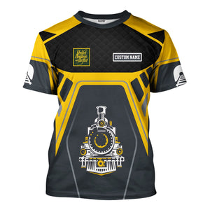 Railspirit Personalized New York, New Haven and Hartford Railroad T-Shirt Steam Locomotive Engine Graphic New Haven Railroad Train Shirt