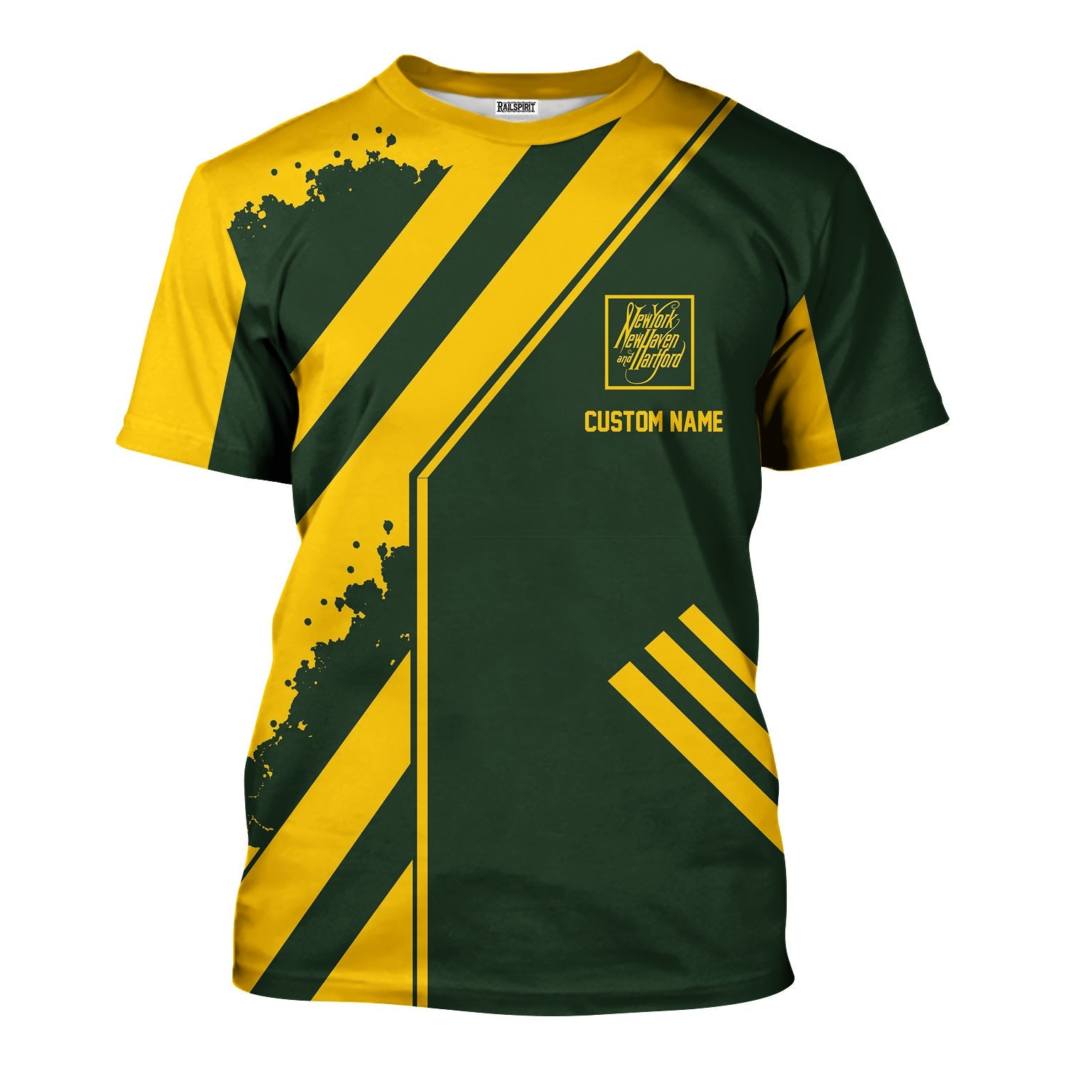 Railspirit Personalized New York, New Haven and Hartford Railroad T-Shirt Locomotive Design New Haven Railroad Train Shirt for Train Enthusiast