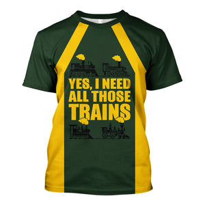 Railspirit Custom Name New York, New Haven and Hartford Railroad T Shirt Yes I Need All Those Train New Haven Railroad Printed Shirt