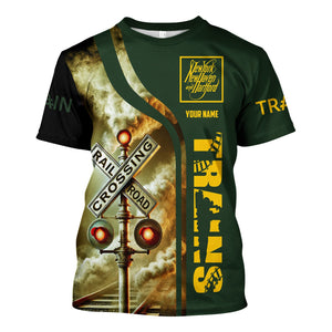 Railspirit Custom Name New York, New Haven and Hartford Railroad T Shirt Railroad Crossing Sign Train Shirt All Over Print