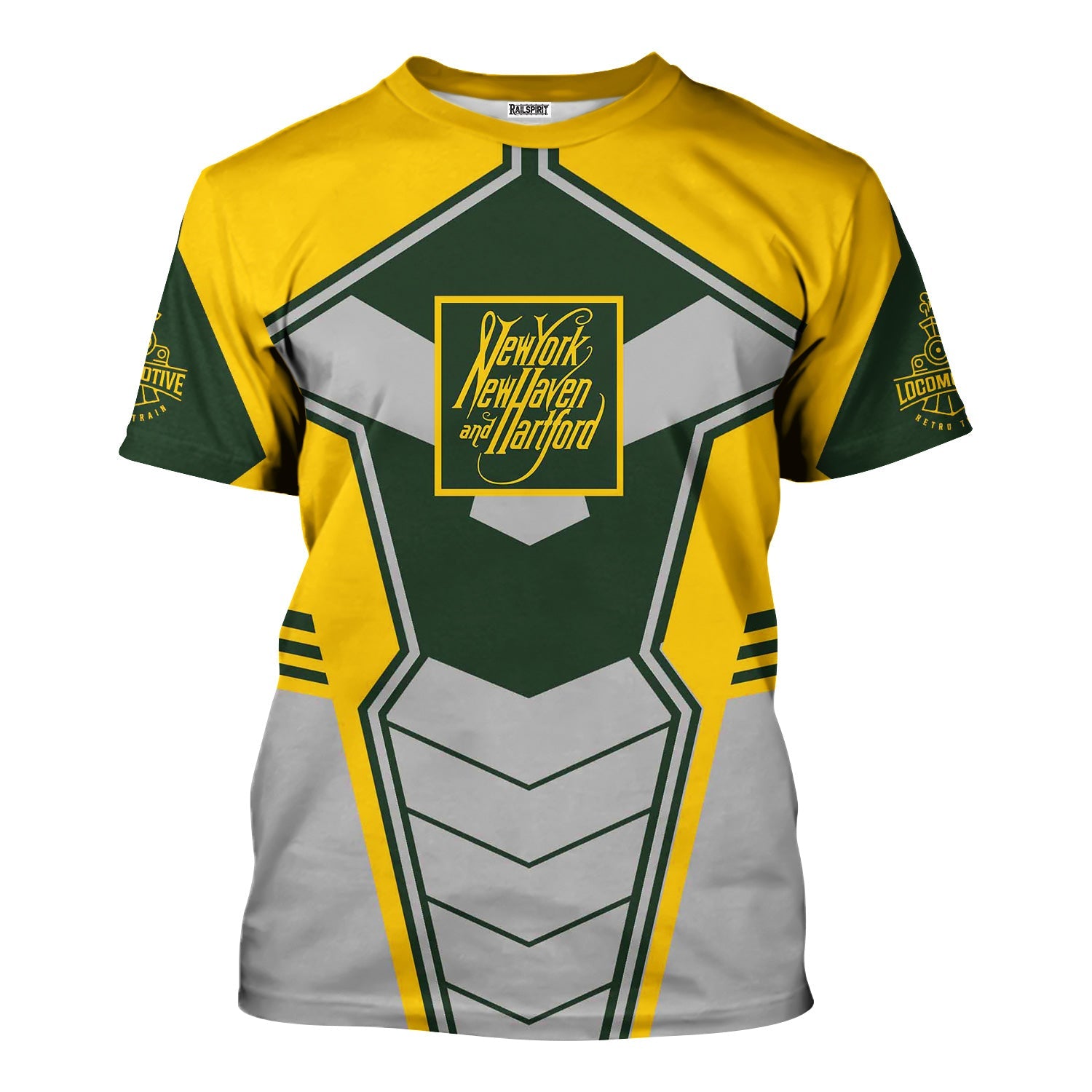 Railspirit Personalized New York, New Haven and Hartford Railroad T-Shirt Engine-Inspired Style New Haven Railroad Train Shirt for Railroad Fanatic