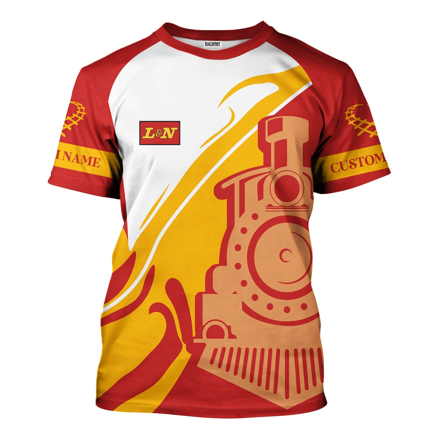 Railspirit Personalized Louisville and Nashville Railroad T-Shirt Flame-Inspired Style L&N Shirt Gift Idea For Train Lovers