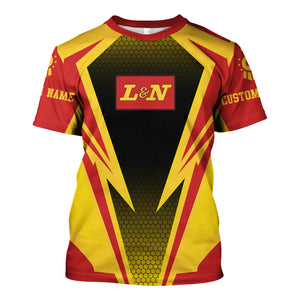 Railspirit Personalized Louisville and Nashville Railroad T-Shirt Lightning Graphic Style L&N Shirt Gift Idea For Train Lover