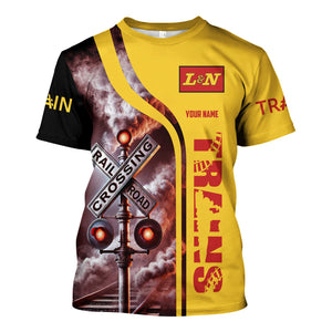 Railspirit Custom Name Louisville and Nashville Railroad T Shirt One Track Mind American Locomotive Train Shirt All Over Print