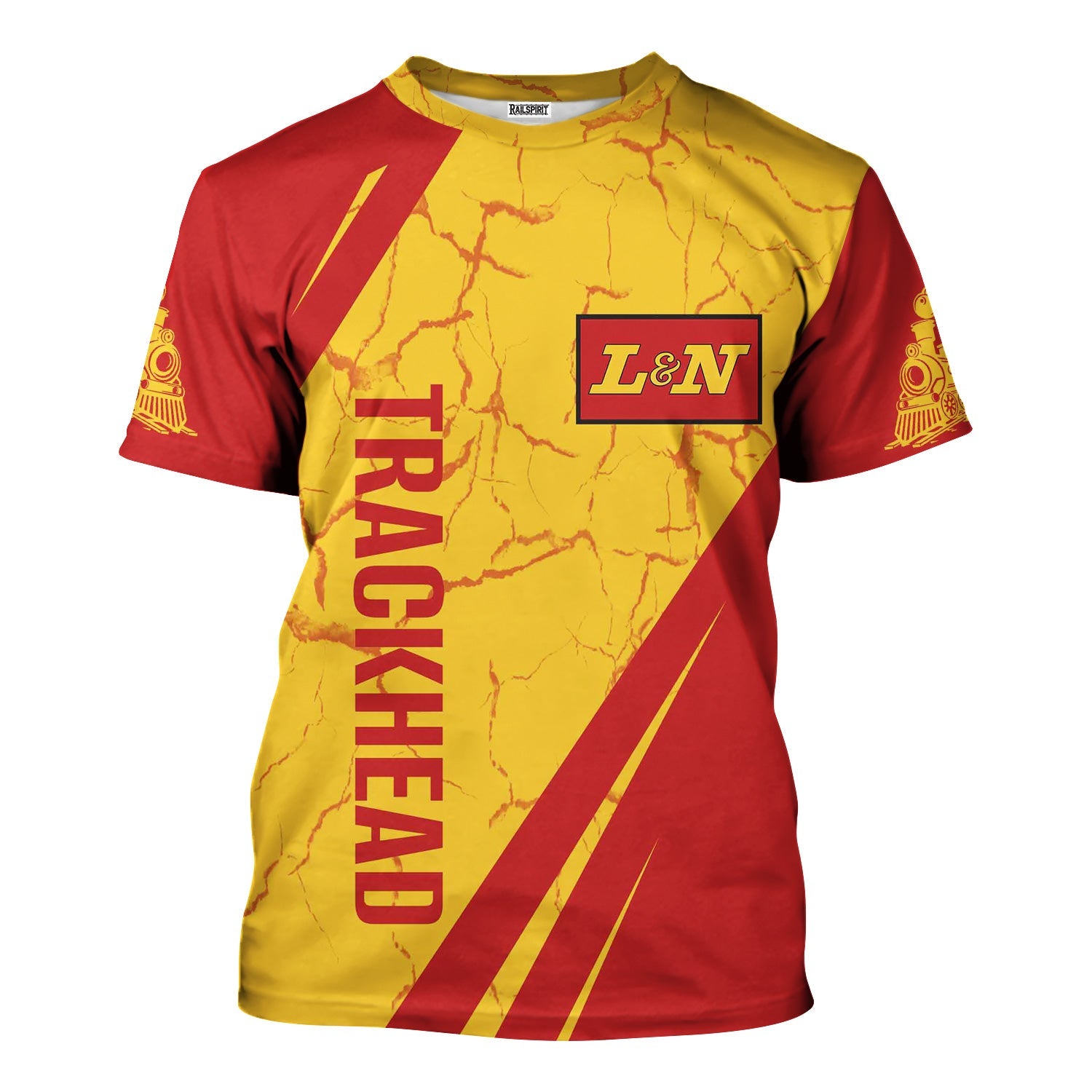 Railspirit Personalized Louisville and Nashville Railroad T-Shirt Crackle Texture Style L&N Shirt For Trackhead