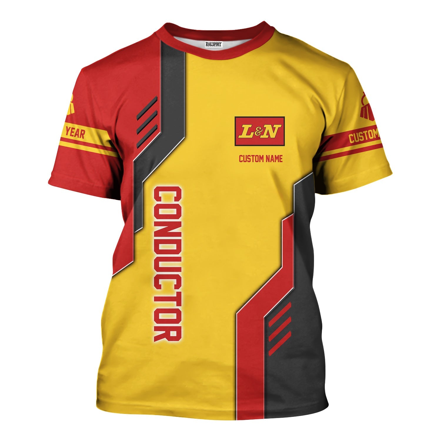 Railspirit Personalized Louisville and Nashville Railroad T-Shirt Unique Railway Style with Custom Job L&N Train Shirt