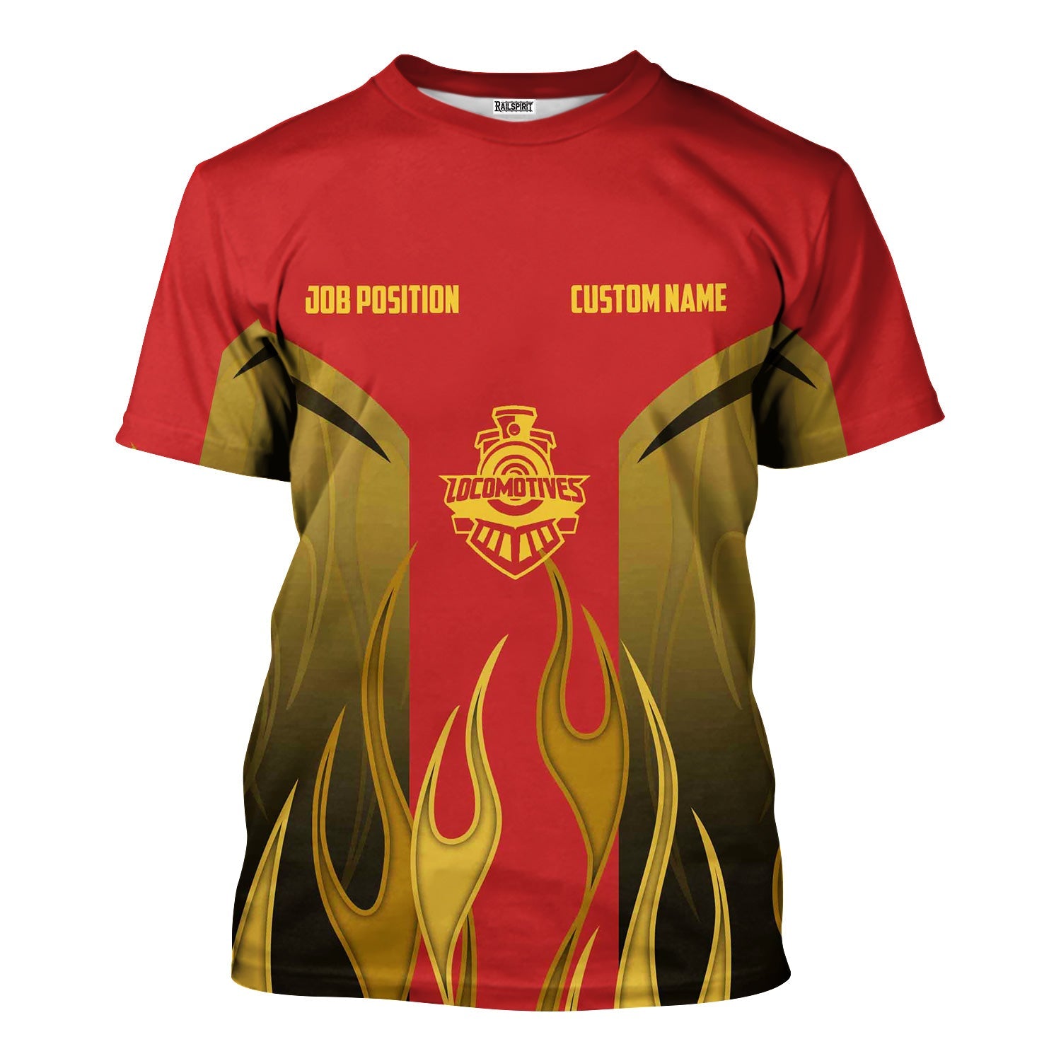 Railspirit Custom Name and Job Title Louisville and Nashville Railroad T-Shirt Flame Graphic L&N Train Shirt