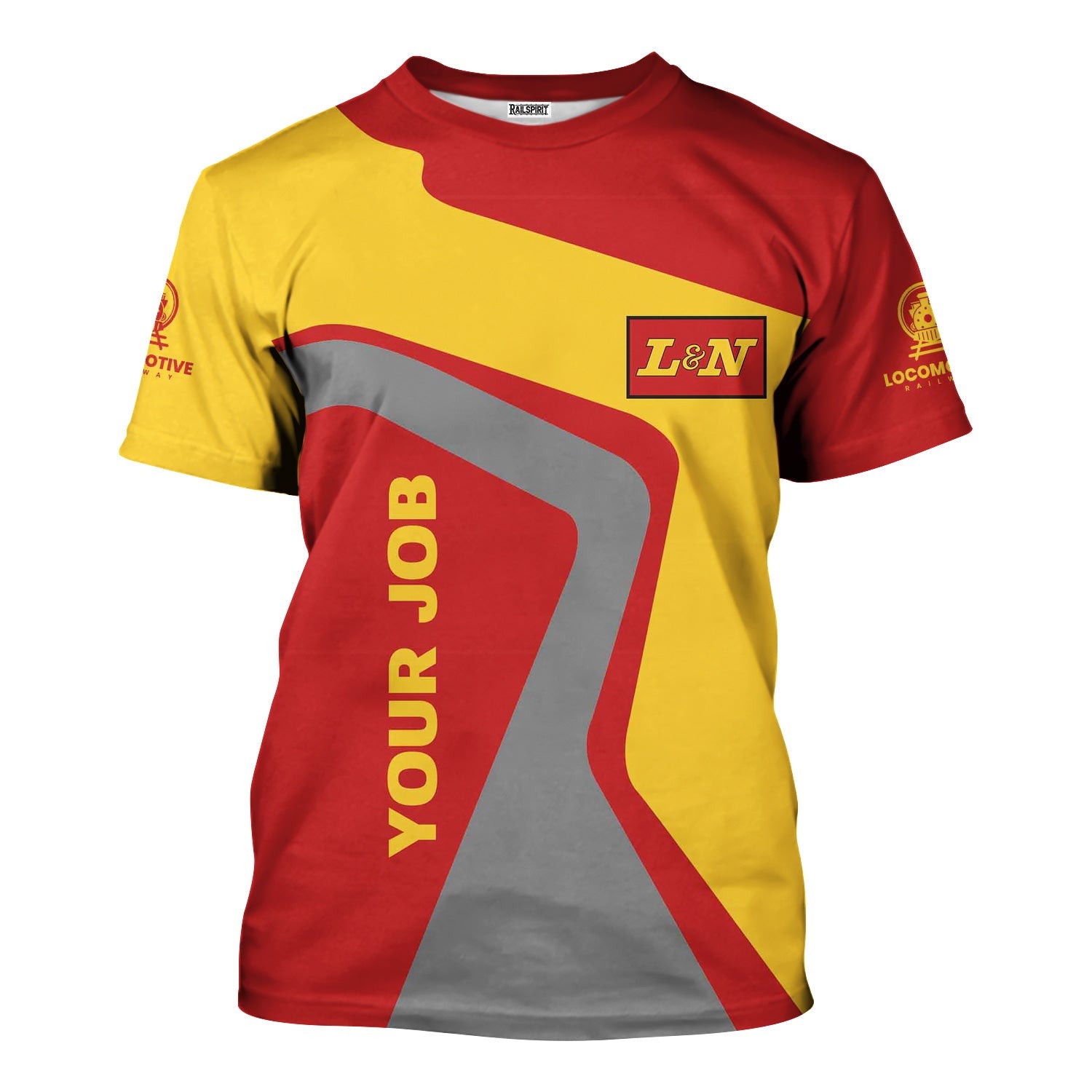 Railspirit Personalized Louisville and Nashville Railroad T-Shirt Unique Design with Custom Job Position L&N Train Shirt