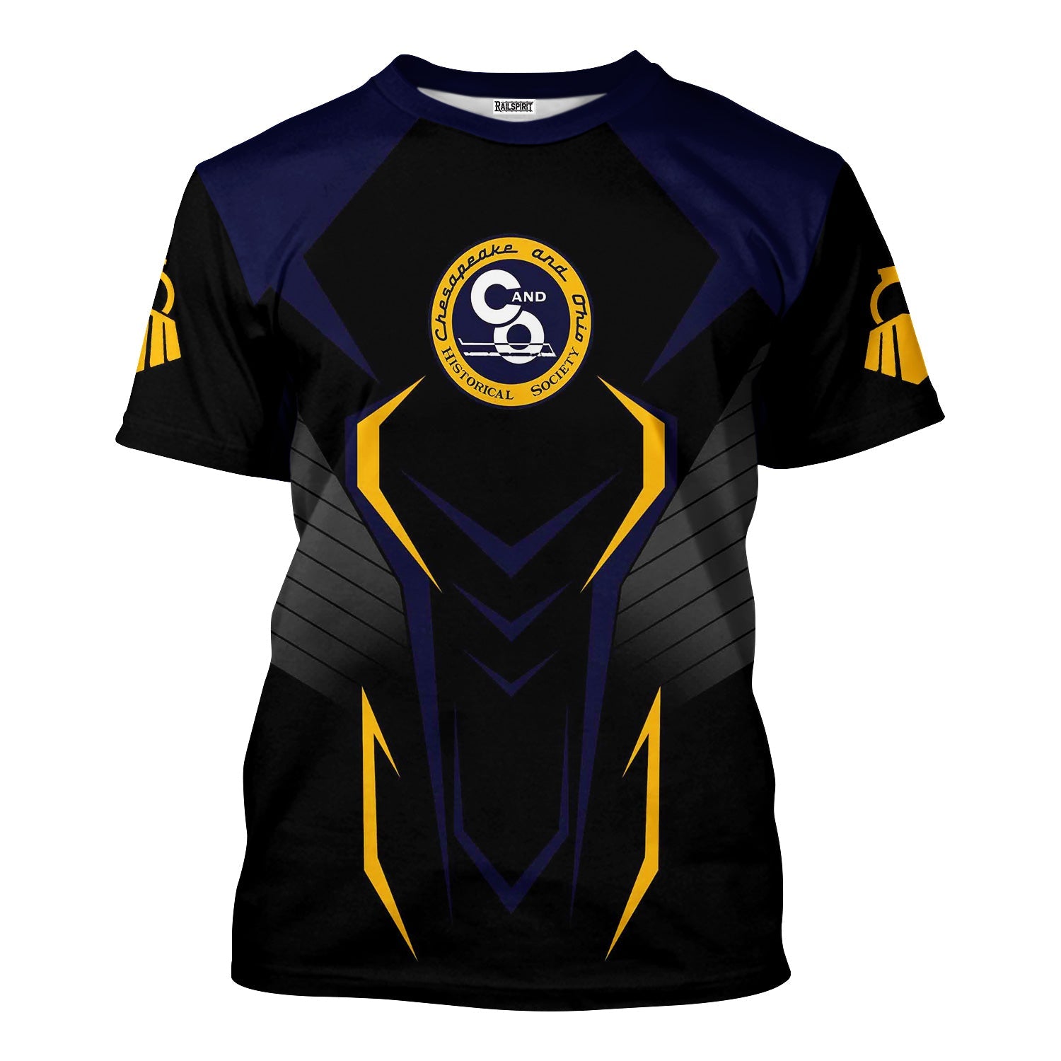 Railspirit Personalized Chesapeake and Ohio Railway T-Shirt Dynamic Design Style C&O Perfect Shirt for Train Enthusiasts