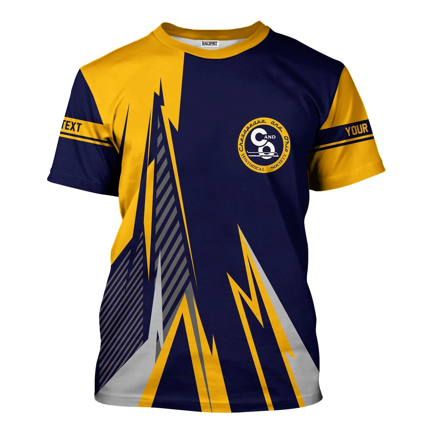 Railspirit Personalized Chesapeake and Ohio Railway T-Shirt Lightning-Inspired Railway Style C&O Shirt For Train Lovers