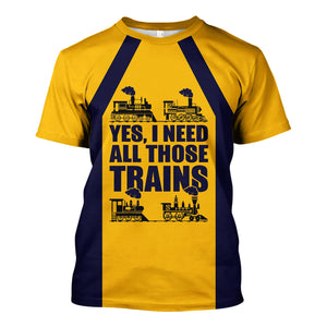 Railspirit Custom Name Chesapeake and Ohio Railway T Shirt Yes I Need All Those Train C&O Printed Shirt