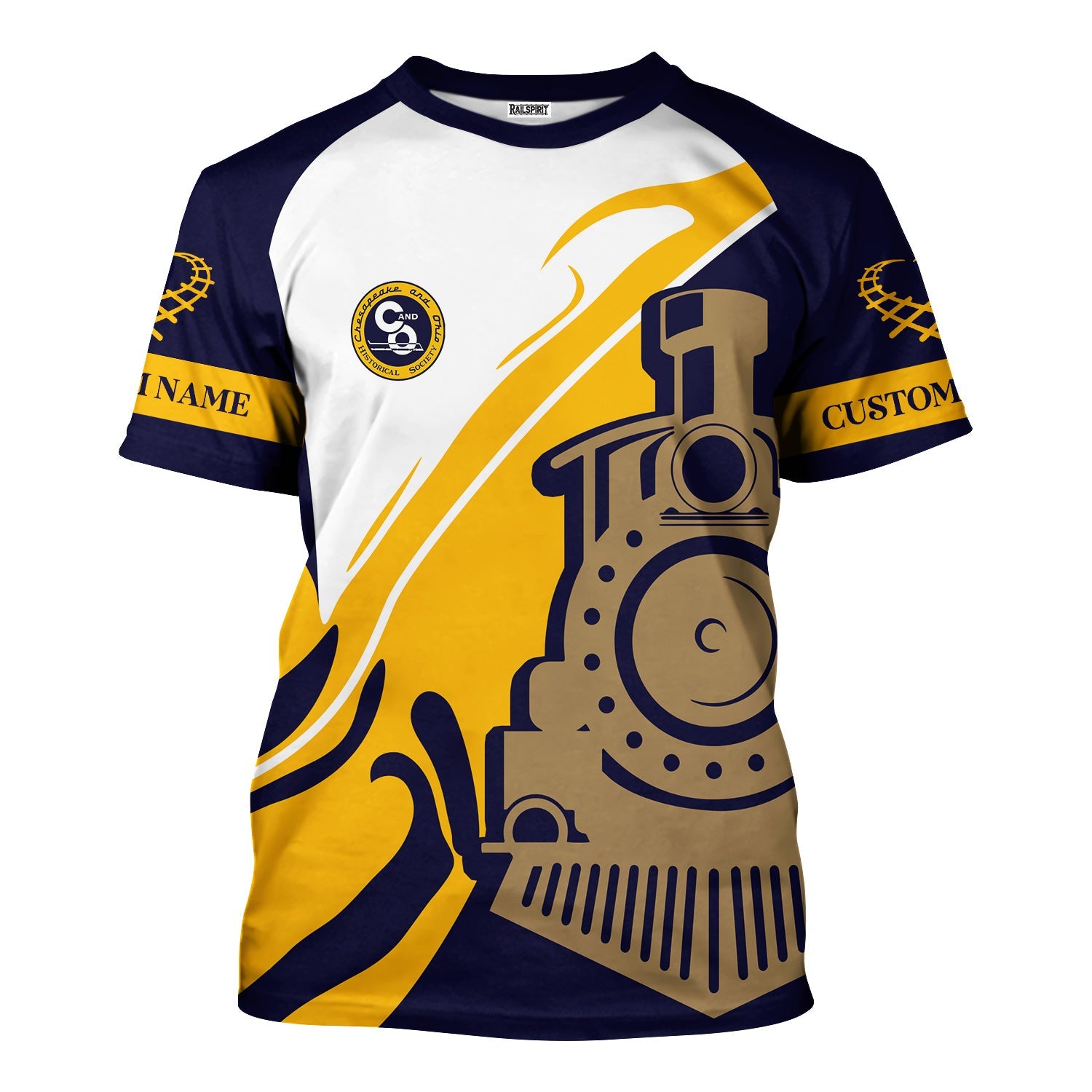 Railspirit Personalized Chesapeake and Ohio Railway T-Shirt Flame-Inspired Style C&O Shirt Gift Idea For Train Lovers