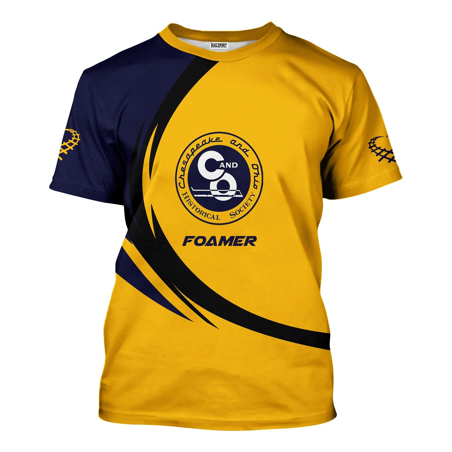 Railspirit Personalized Chesapeake and Ohio Railway T-Shirt Unique Graphic Style C&O Shirt For Train Enthusiasts