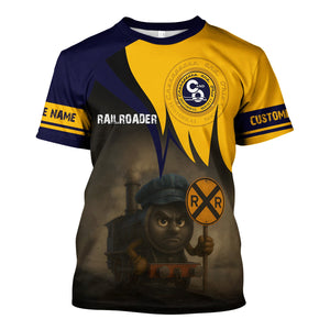 Railspirit Personalized Chesapeake and Ohio Railway T-Shirt Angry Train C&O T-Shirt Gift Idea For Train Lover