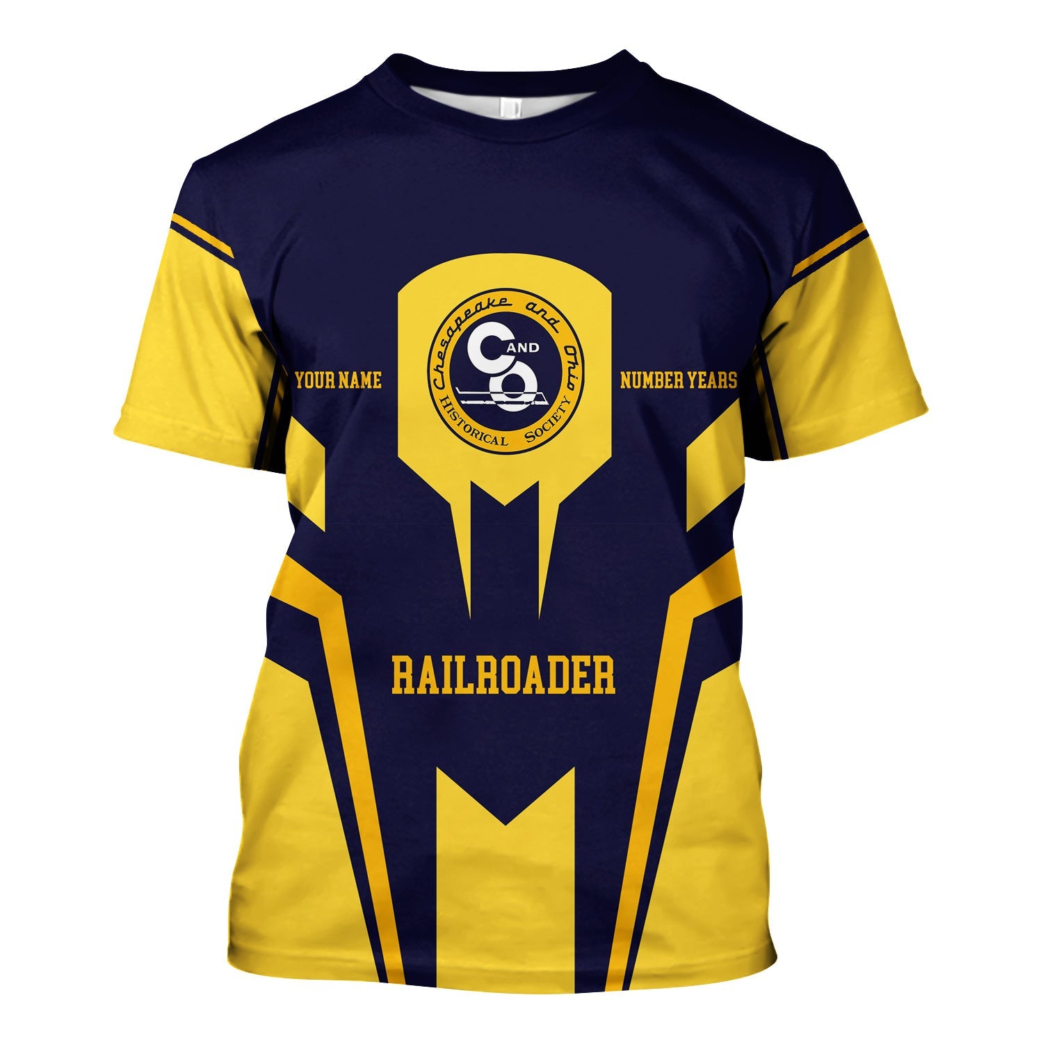 Railspirit Personalized Chesapeake and Ohio Railway T-Shirt Custom Year Railroader C&O Shirt Gift Idea For Train Lover