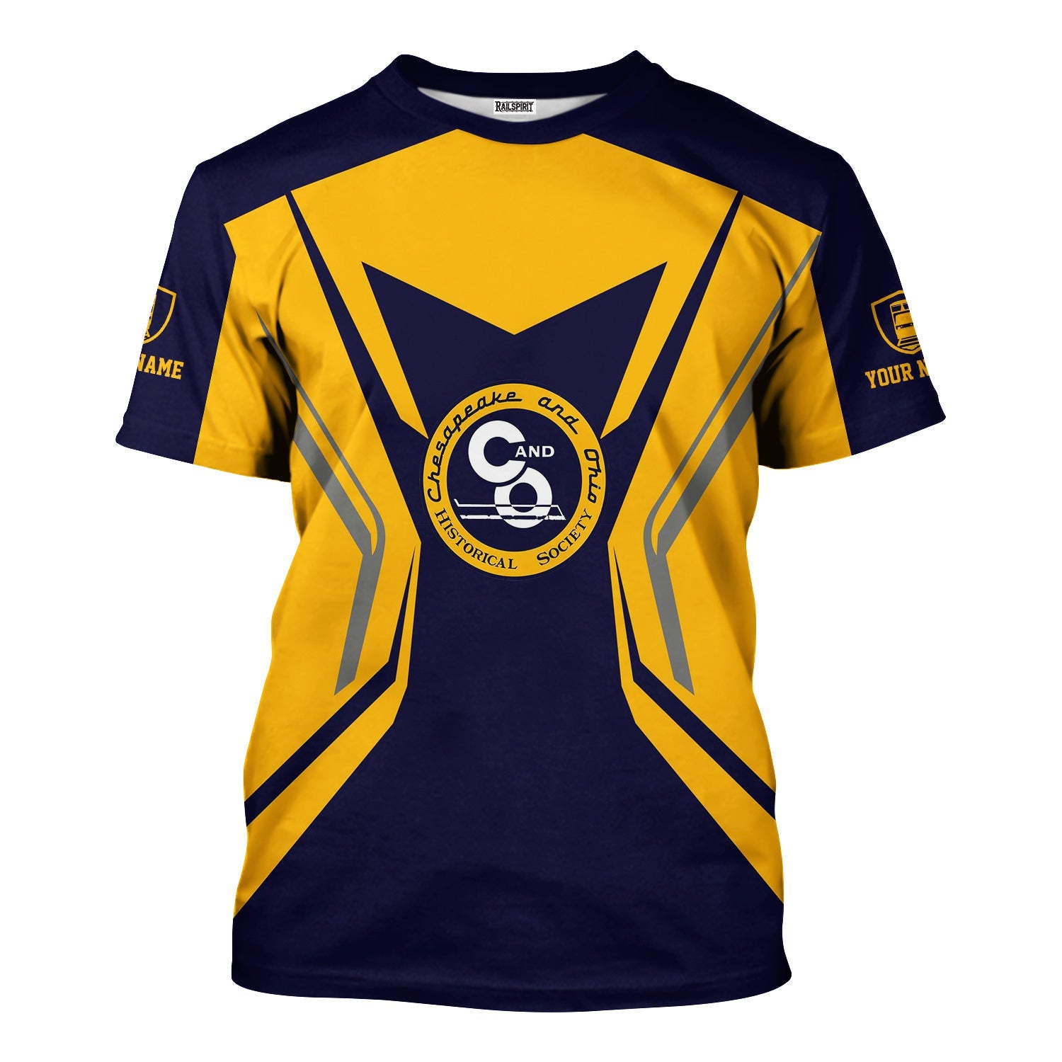 Railspirit Personalized Chesapeake and Ohio Railway T-Shirt Unique Style with Custom Job C&O Train Shirt