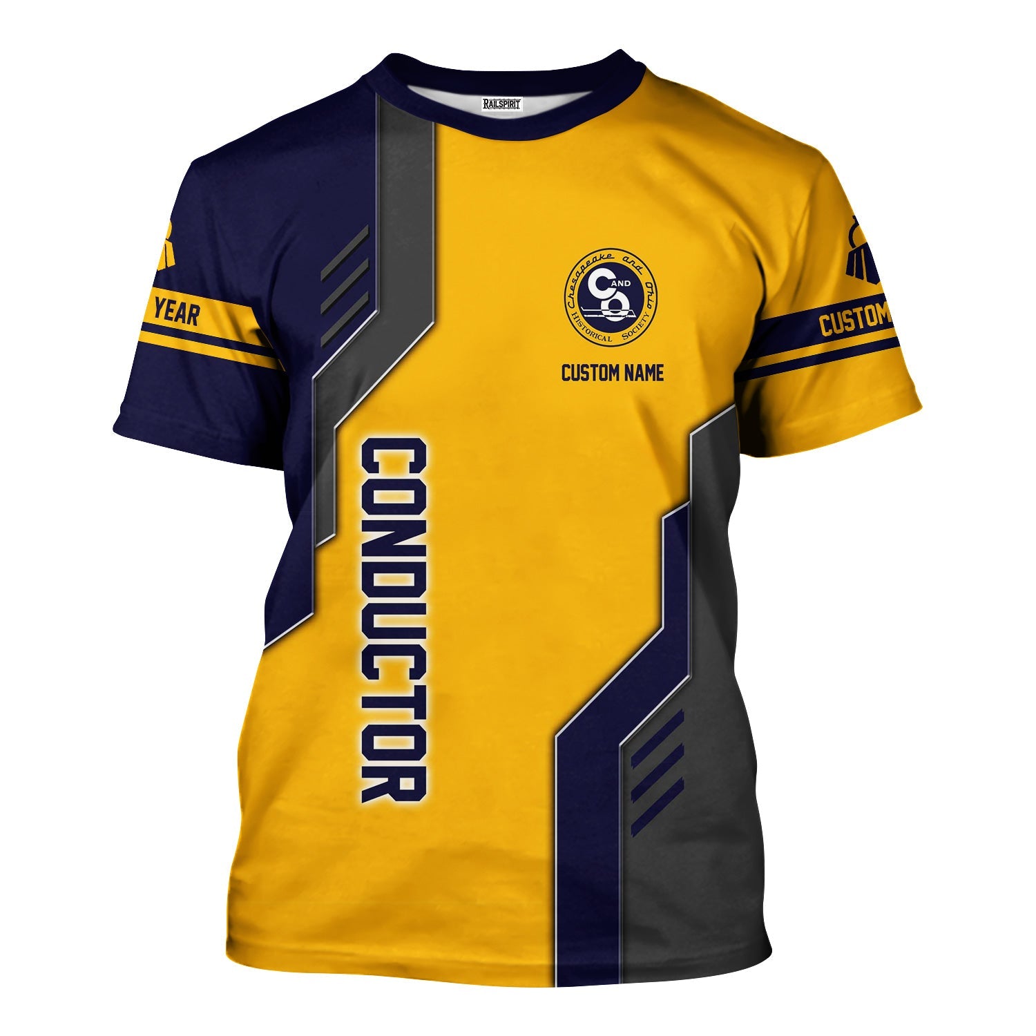 Railspirit Personalized Chesapeake and Ohio Railway T-Shirt Unique Railway Style with Custom Job C&O Train Shirt