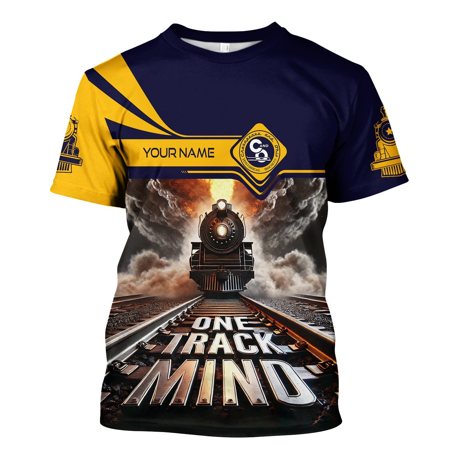 Railspirit Personalized Chesapeake and Ohio Railway T Shirt One Track Mind C&O Train Printed Shirt