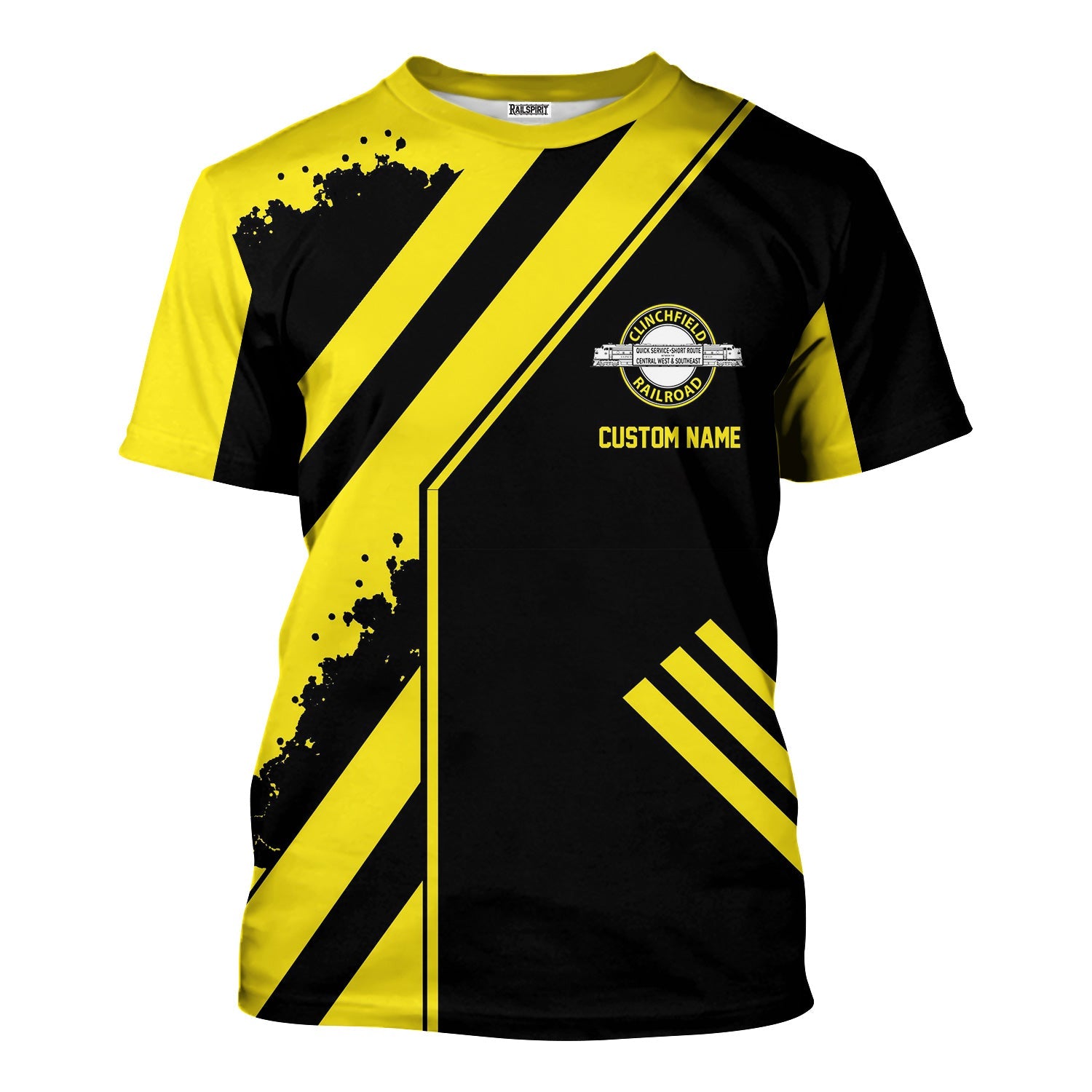 Railspirit Personalized Clinchfield Railroad T-Shirt Locomotive Design Train Shirt for Train Enthusiast