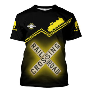 Railspirit Personalized Clinchfield Railroad T Shirt Railroad Crossing Printed Train Track Shirt