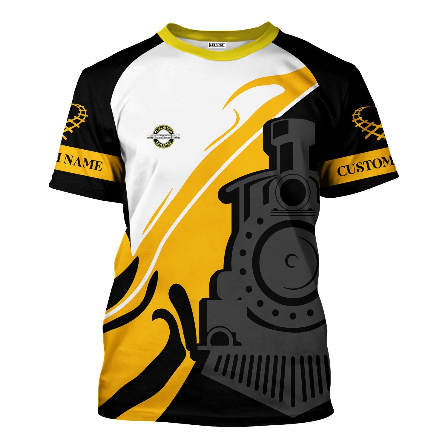 Railspirit Personalized Clinchfield Railroad T-Shirt Flame-Inspired Style Shirt Gift Idea For Train Lovers