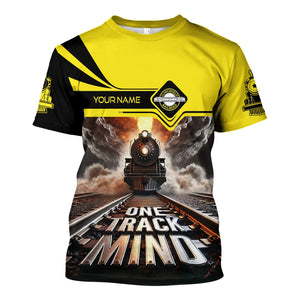 Railspirit Personalized Clinchfield Railroad T Shirt One Track Mind Train Printed Shirt