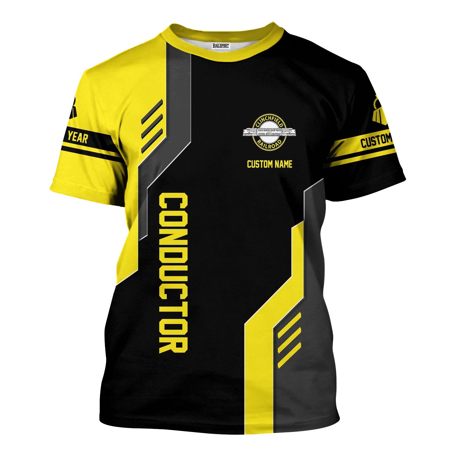 Railspirit Personalized Clinchfield Railroad T-Shirt Unique Railway Style with Custom Job Train Shirt