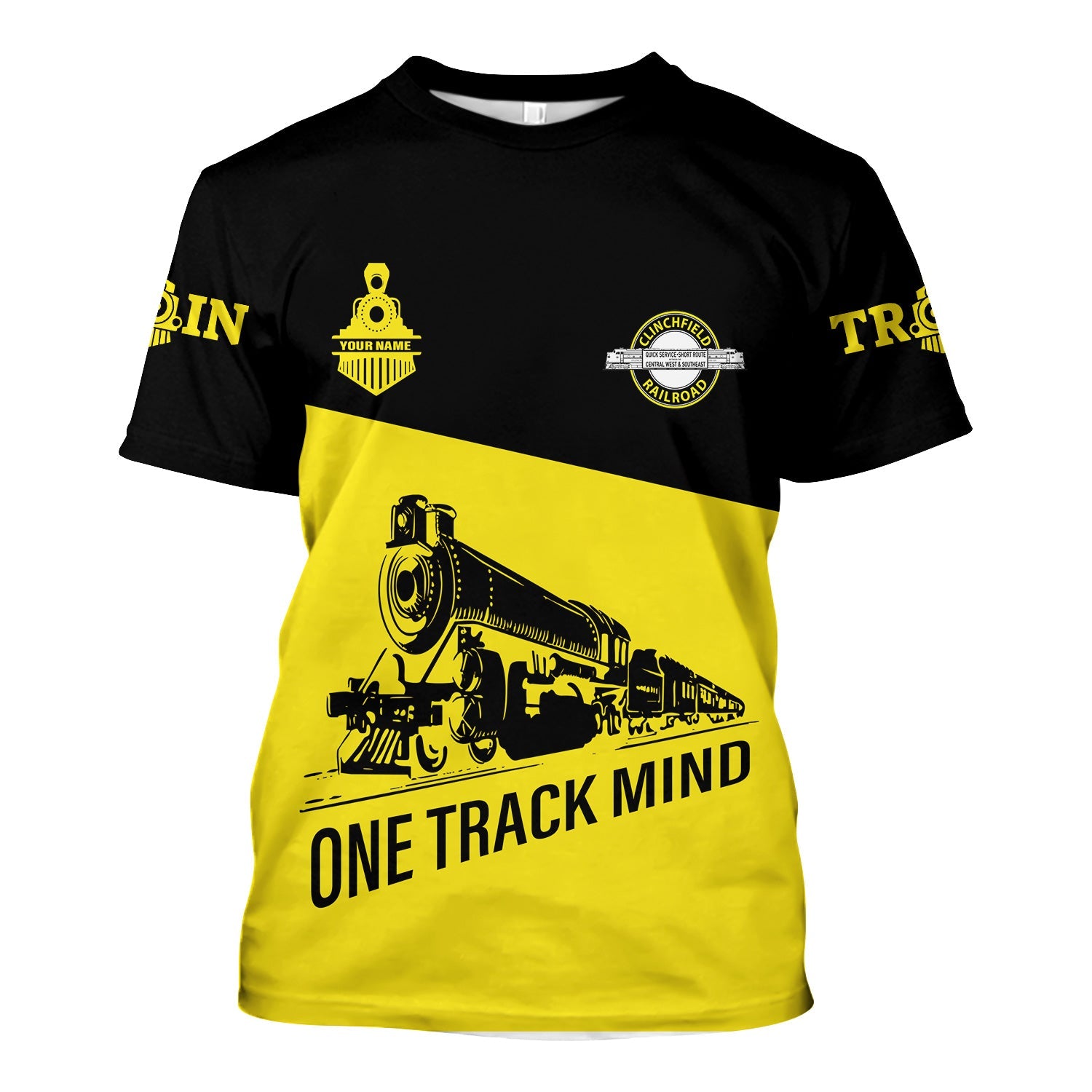 Railspirit Personalized Clinchfield Railroad T Shirt One Track Mind Unisex Train Shirt Gift Idea For Train Lover