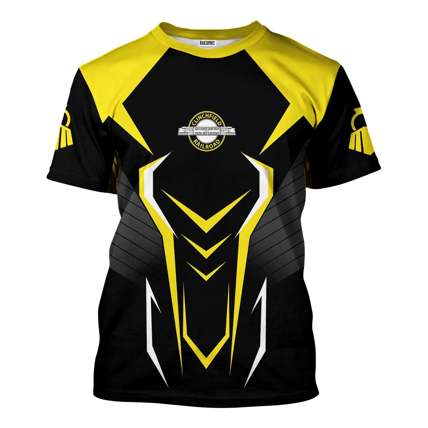 Railspirit Personalized Clinchfield Railroad T-Shirt Dynamic Design Style Perfect Shirt for Train Enthusiasts