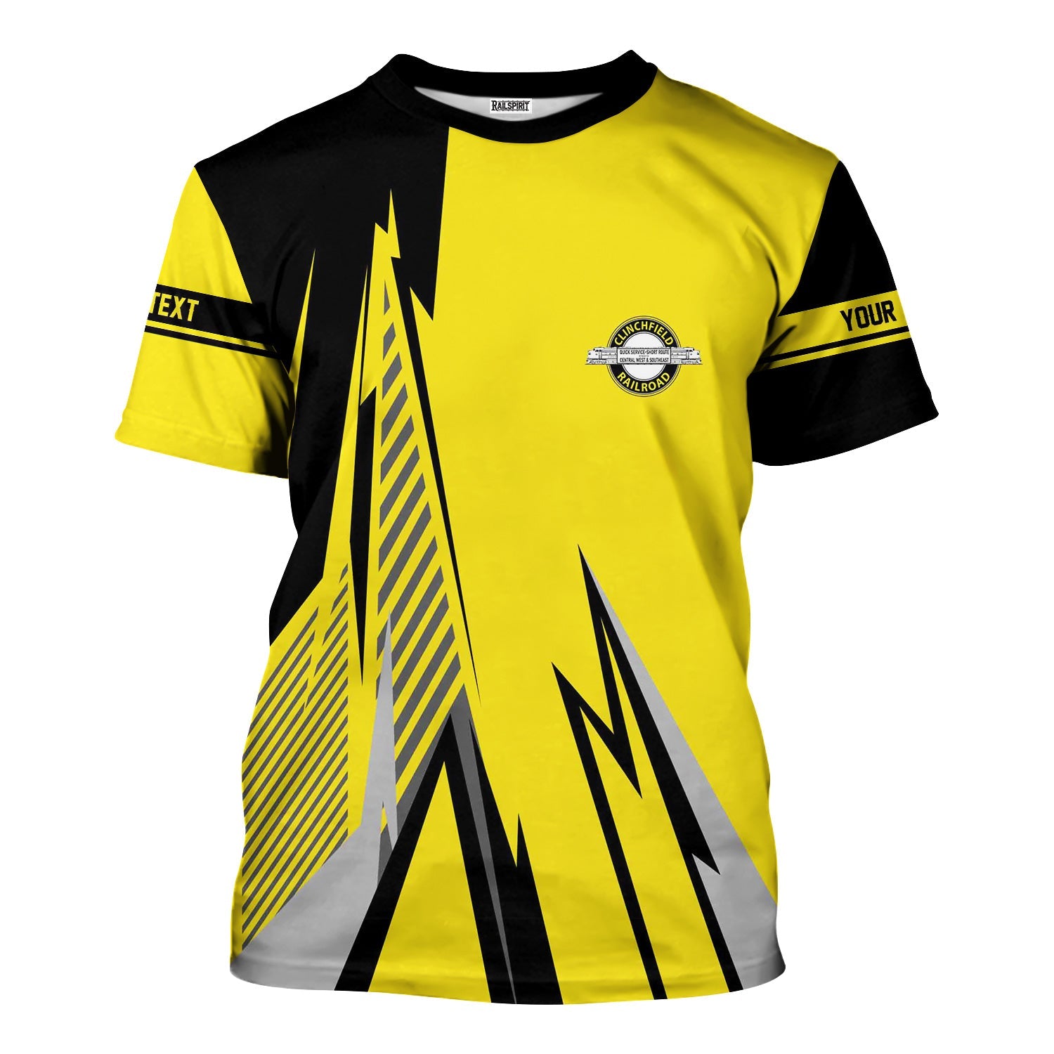 Railspirit Personalized Clinchfield Railroad T-Shirt Lightning-Inspired Railway Style Shirt For Train Lovers