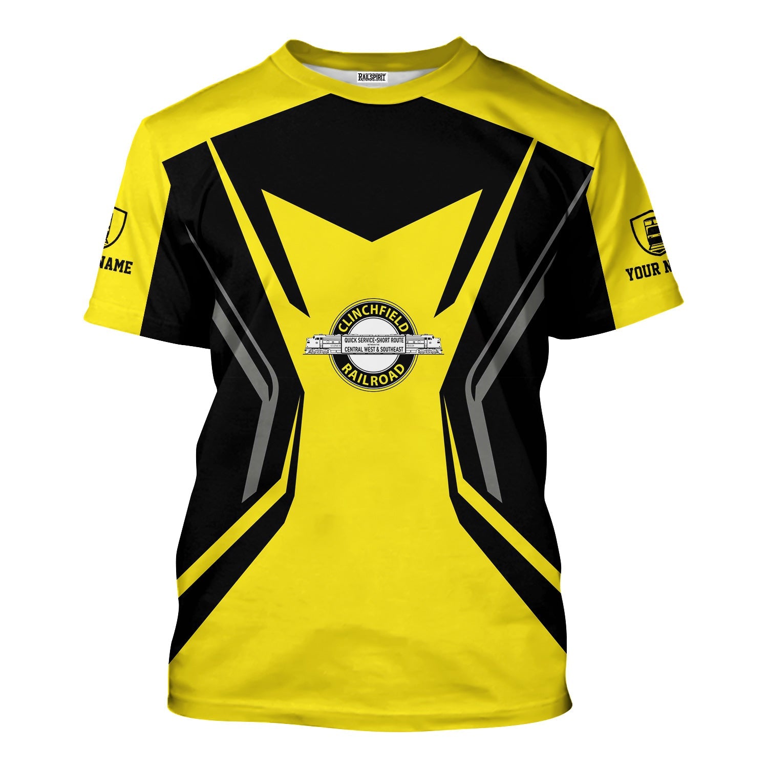 Railspirit Personalized Clinchfield Railroad T-Shirt Unique Style with Custom Job Train Shirt