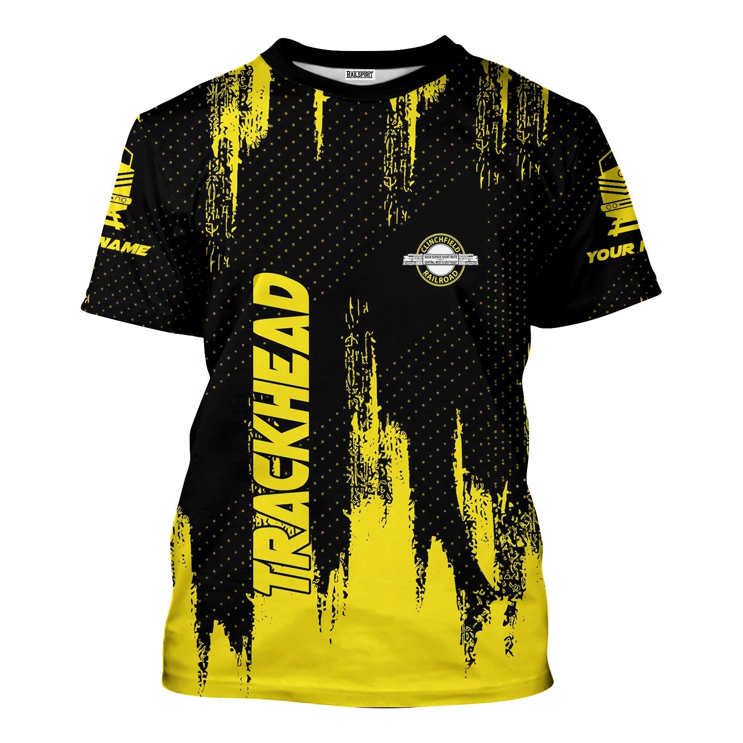Railspirit Personalized Clinchfield Railroad T-Shirt Paint Impact Design Train Shirt for Trackhead