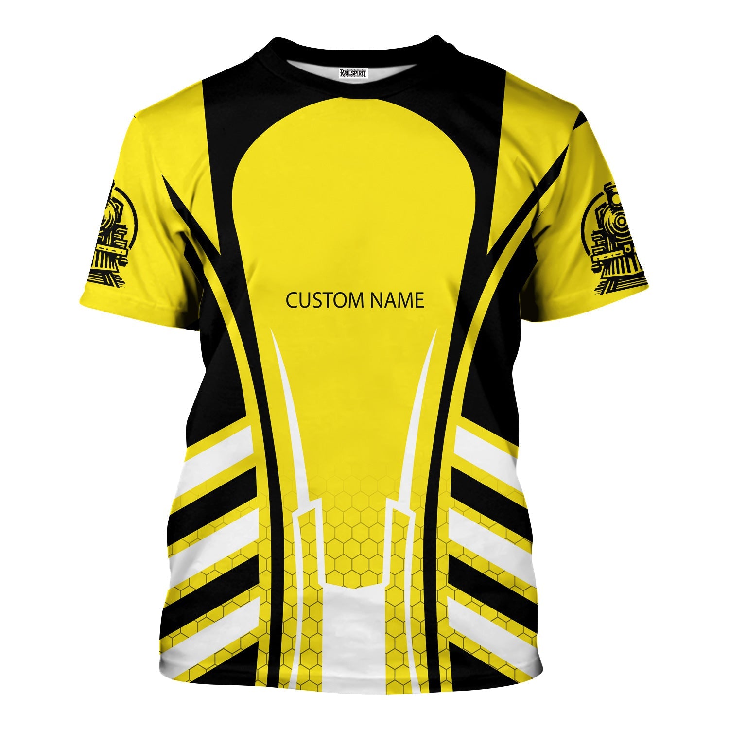 Railspirit Personalized Clinchfield Railroad T-Shirt Striped Railroad Style Train Shirt All Over Print