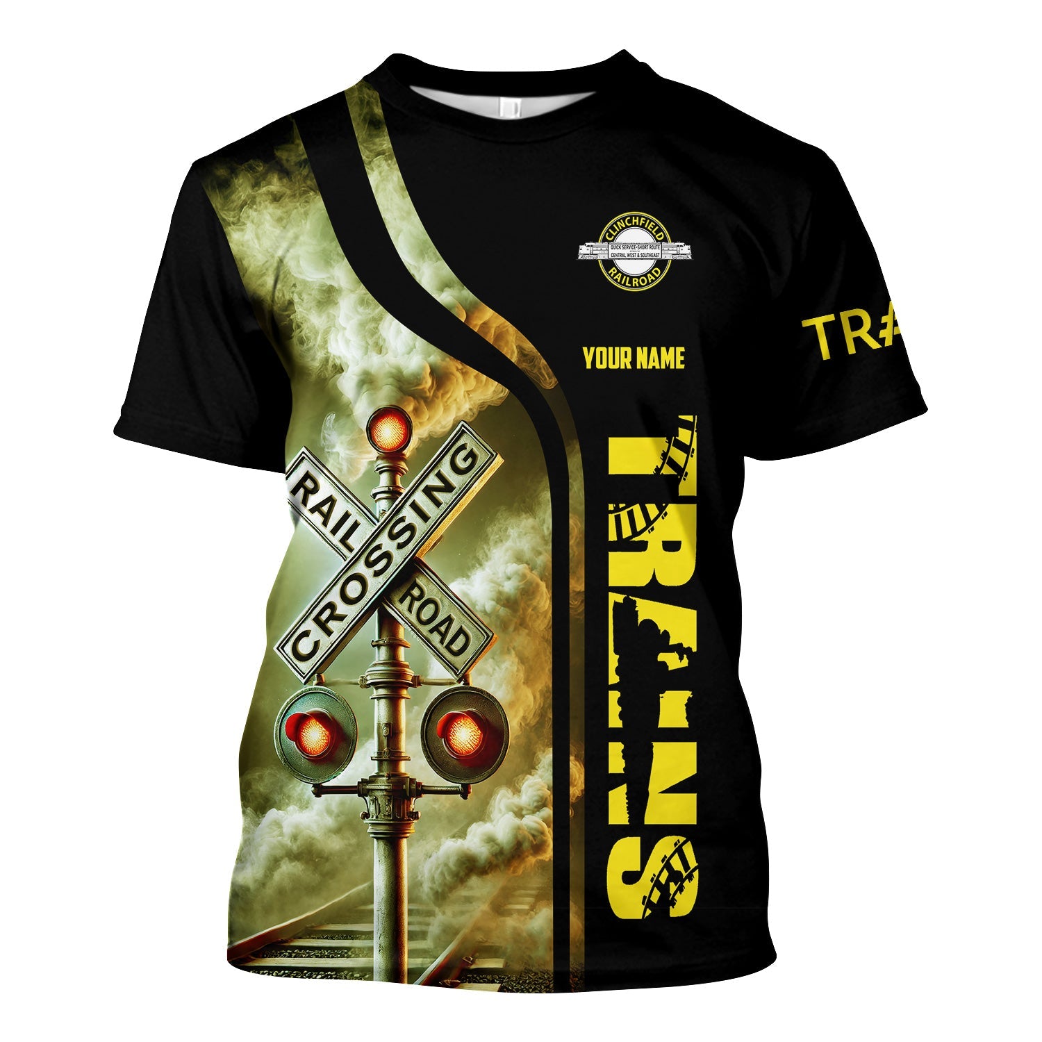 Railspirit Custom Name Clinchfield Railroad T Shirt One Track Mind American Locomotive Train Shirt All Over Print