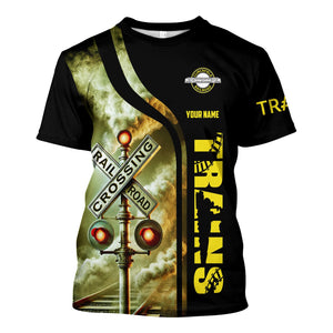 Railspirit Custom Name Clinchfield Railroad T Shirt One Track Mind American Locomotive Train Shirt All Over Print