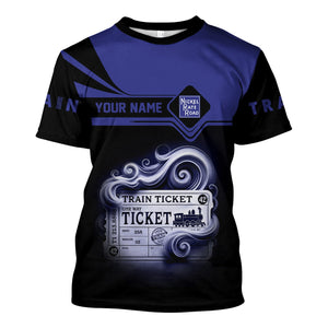 Railspirit Personalized New York, Chicago and St. Louis Railroad T Shirt Train Ticket American Locomotive Printed Train