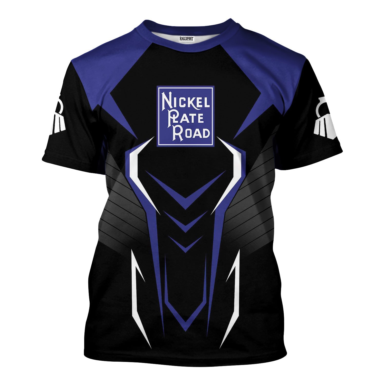 Railspirit Personalized New York, Chicago and St. Louis Railroad T-Shirt Dynamic Design Style Nickel Plate Road Perfect Shirt for Train Enthusiasts