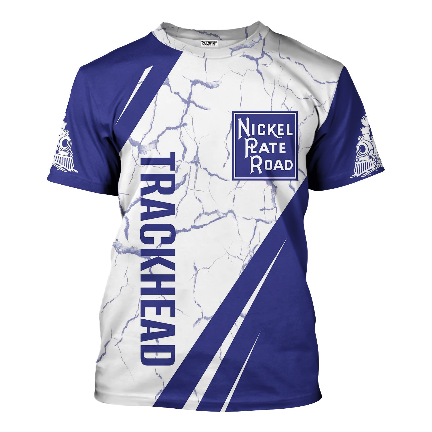 Railspirit Personalized New York, Chicago and St. Louis Railroad T-Shirt Crackle Texture Style Nickel Plate Road Shirt For Trackhead