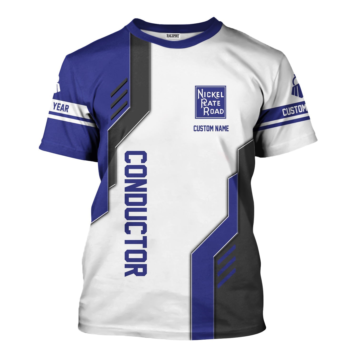 Railspirit Personalized New York, Chicago and St. Louis Railroad T-Shirt Unique Railway Style with Custom Job Nickel Plate Road Train Shirt