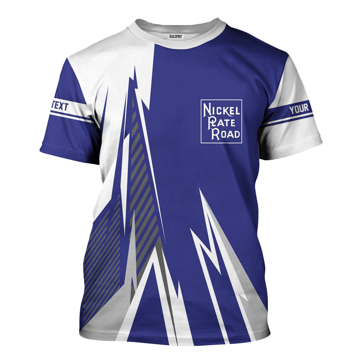 Railspirit Personalized New York, Chicago and St. Louis Railroad T-Shirt Lightning-Inspired Railway Style Nickel Plate Road Shirt For Train Lovers